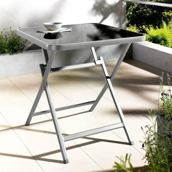 Mesa de Vidrio y Aluminio Plegable - Imagen 3