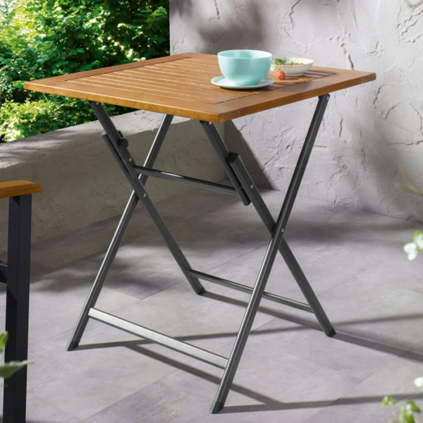 Mesa de Madera y Aluminio Plegable - Imagen 2